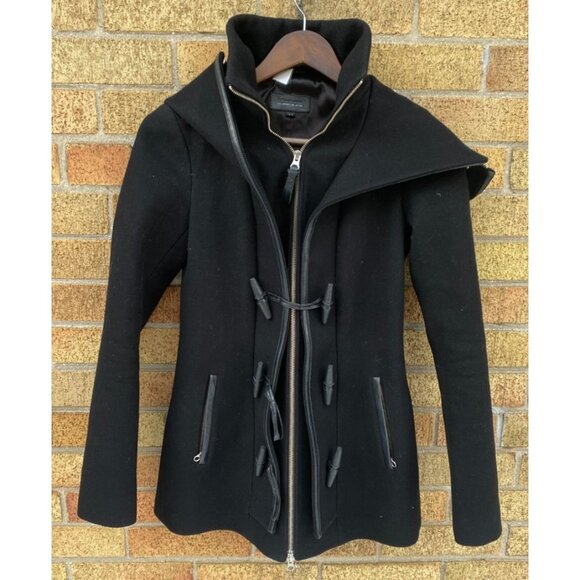 Mackage Steffy Wool Cashmere Black Long Heavy Coat Toggle Closure Women’s XS - Picture 2 of 10